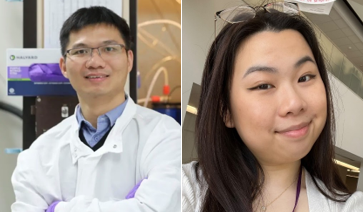 Dr. Chao Zheng (left); Hannah Le, master's student in Pharmacology (right)